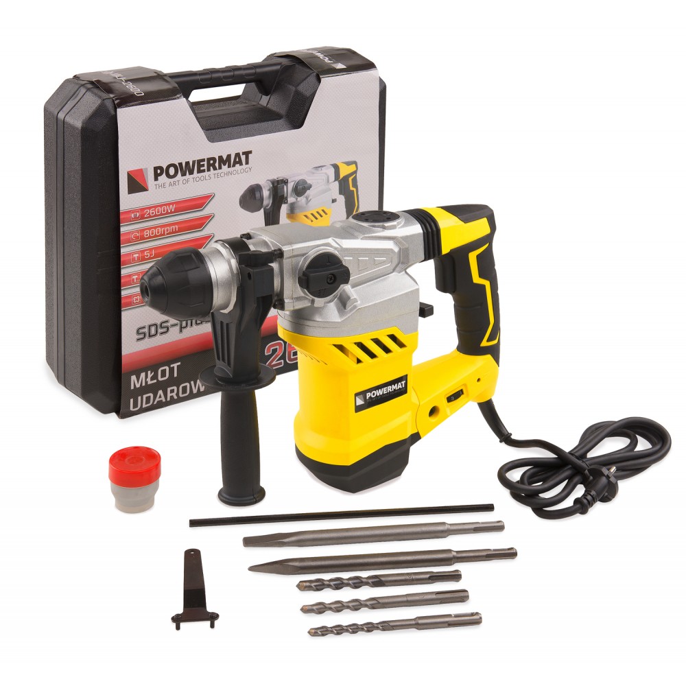 Powermat fúrókalapács 2600 W-os, SDS-plus, 5 J + koffer