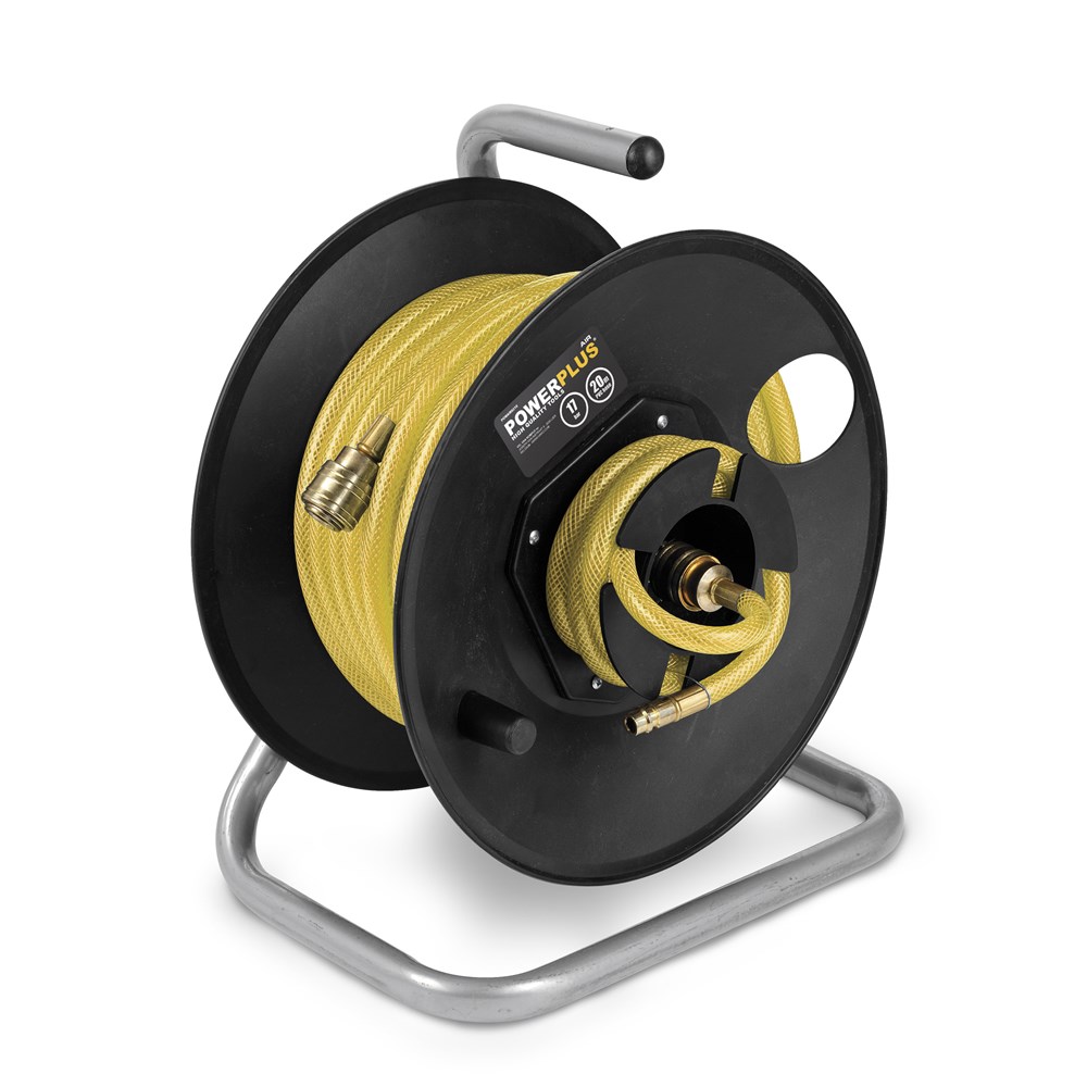 PowerPlus szövetbetétes levegő tömlő 20m kábeldobon,6/11mm