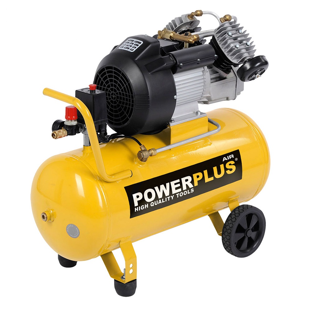 Powerplus 50 literes 2 hengeres 9 Bar-os kompresszor