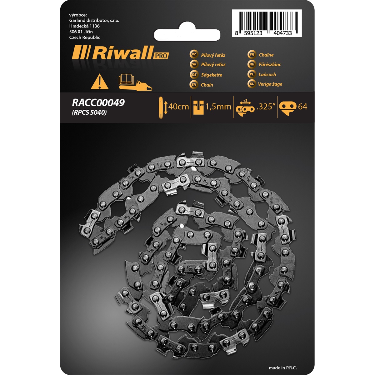 Riwall Pro fűrész lánc 40cm 0,325"