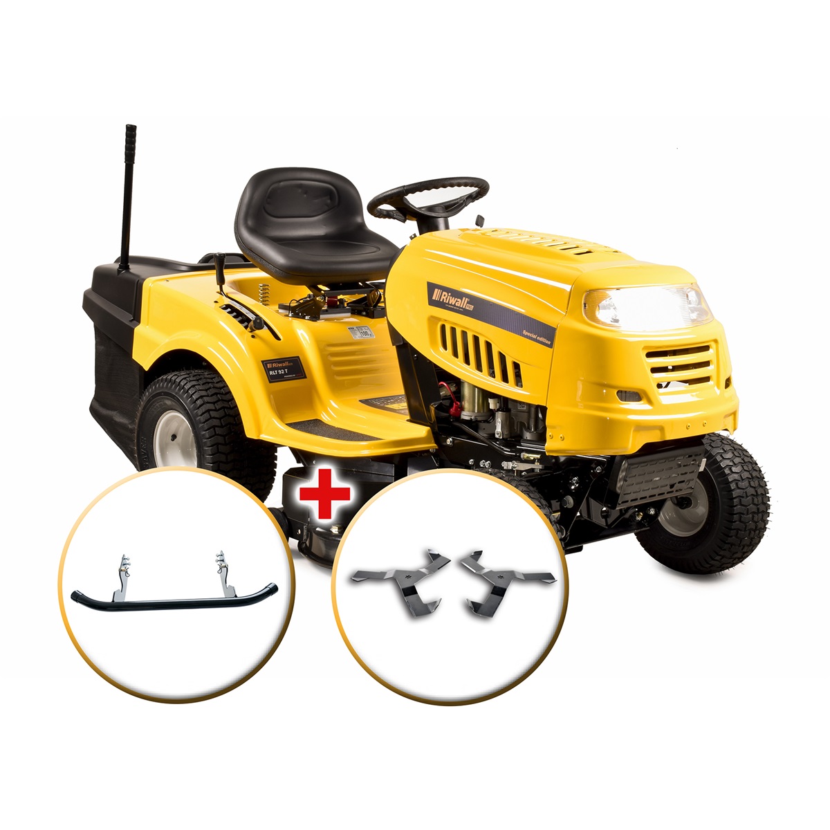 Riwall 420 ccm-es fűnyíró traktor, 92cm vágás, Power kit
