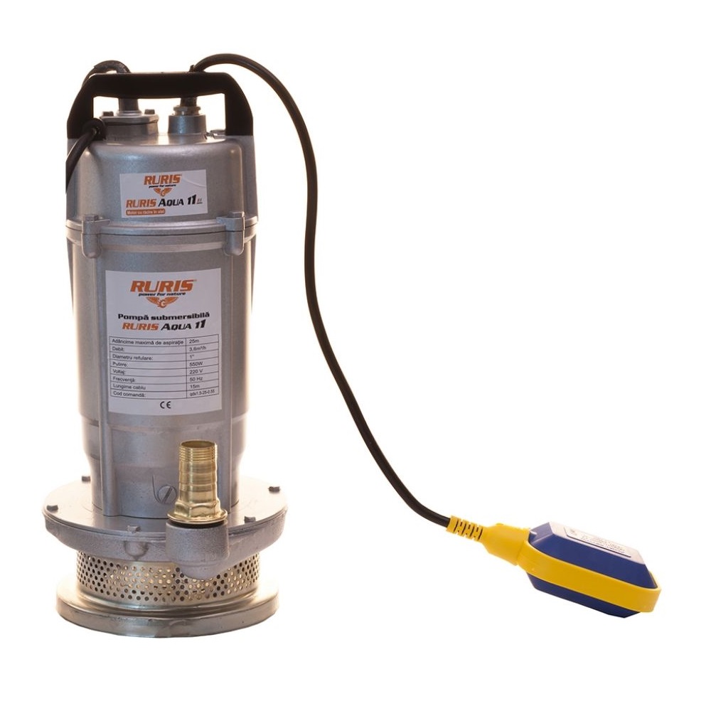 Ruris úszókapcsolós búvárszivattyú 550W / 3,6 m³/h