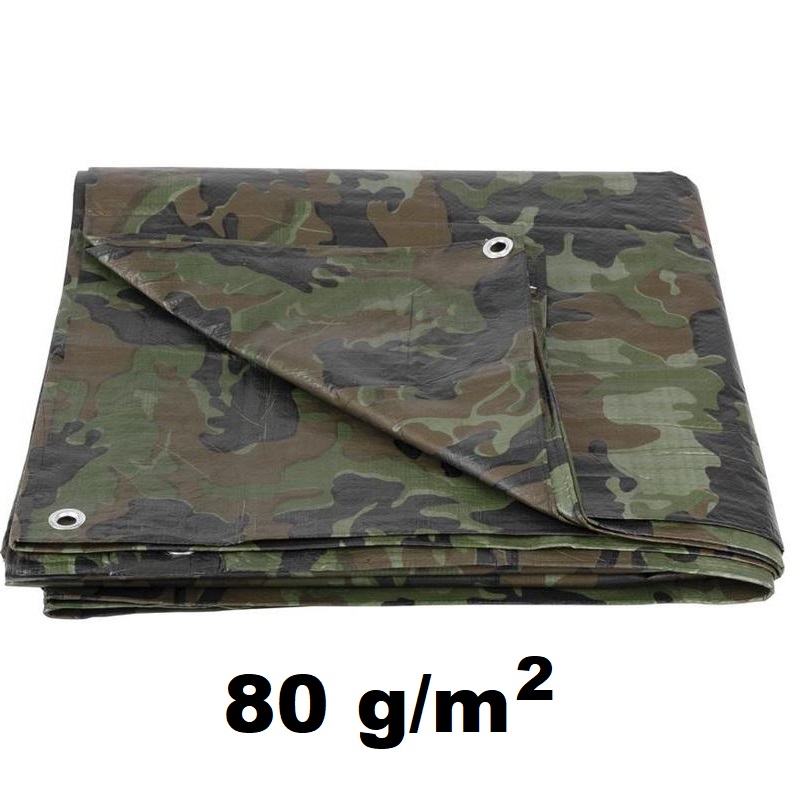 STR vízálló takaróponyva 10 x 15m, 80g/m², terepmintás