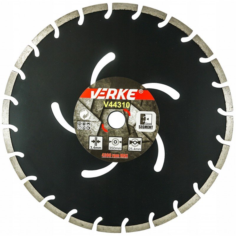 Verke gyémántvágó tárcsa szegmentált 350""25,4mm