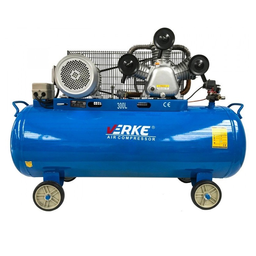 Verke 300 L-es 3 hengeres 8 Bar-os olajos kompresszor, 900L/min