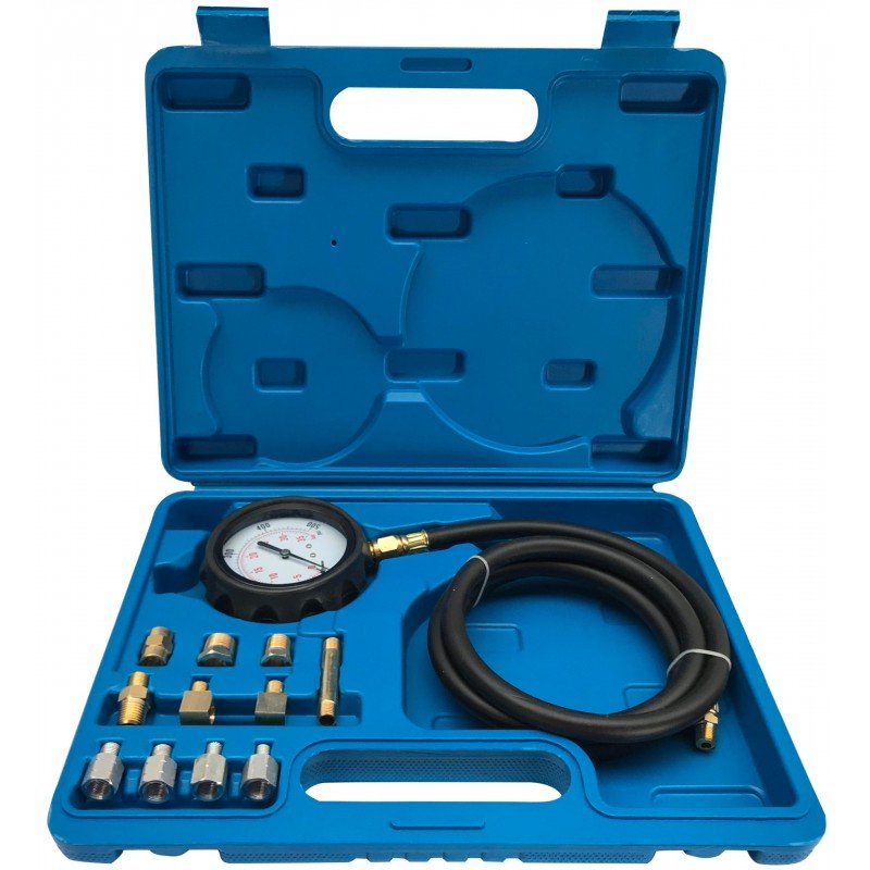 Verke 12 részes olajnyomás mérő készlet, 0-500 PSI / 0-35 bar