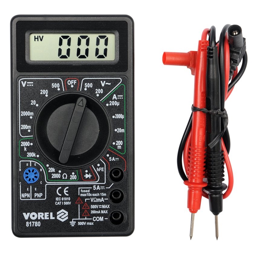 Vorel digitális multiméter; Amper/Volt/Ohm mérő