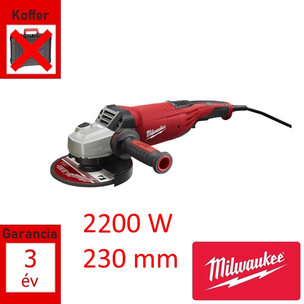 Milwaukee sarokcsiszoló 230mm/ 2200W, lágyindítású
