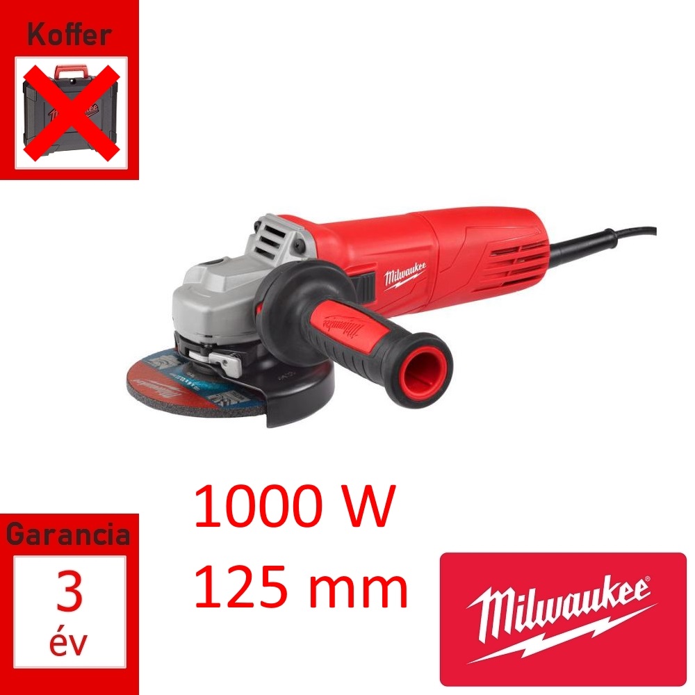 Milwaukee sarokcsiszoló 1000W/125mm, Soft Start