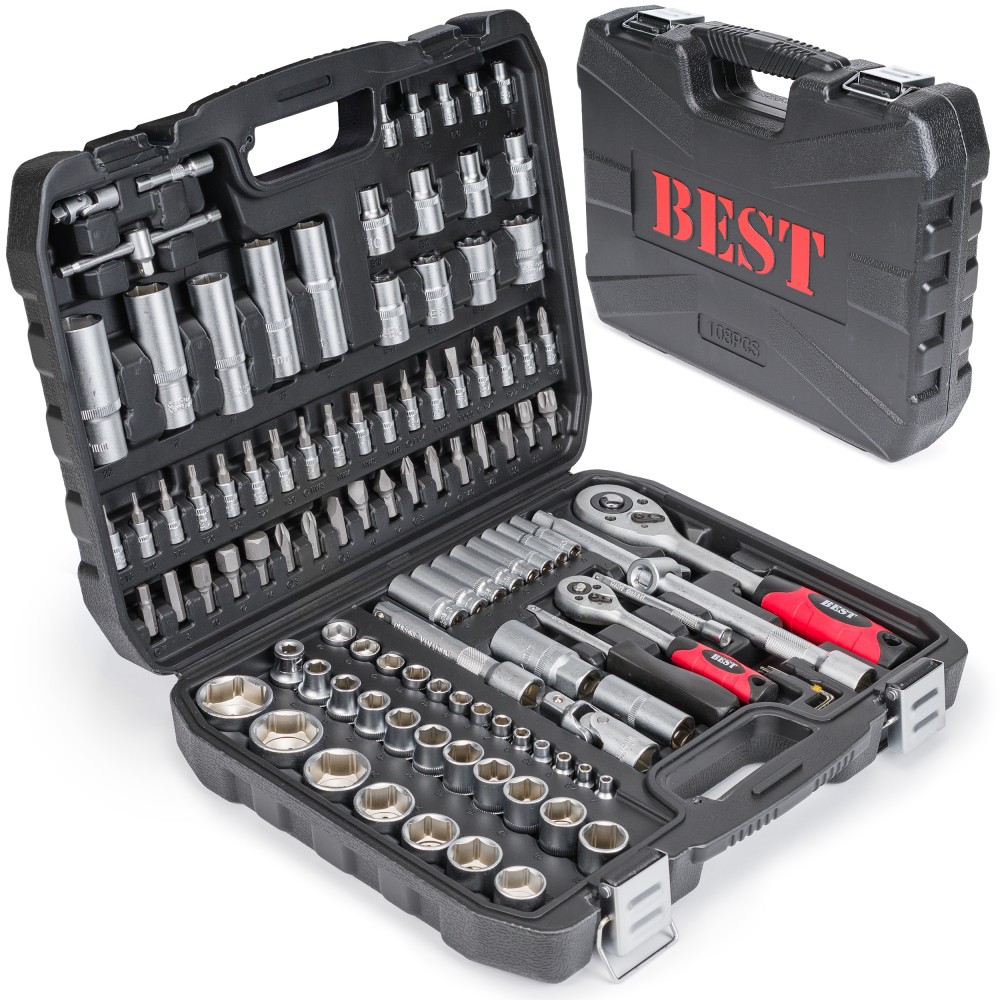 Best 108 részes dugókulcs készlet 1/2" 10-32mm 1/4" 4-14mm