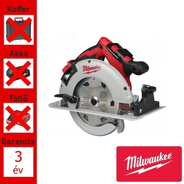 Milwaukee 18V akkus szénkefe nélküli körfűrész géptest 190mm