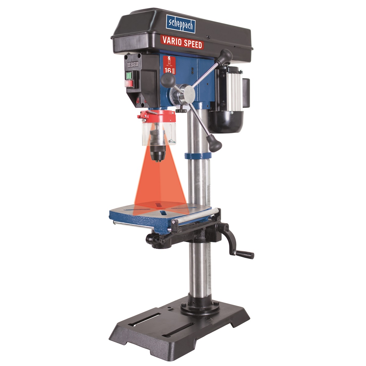 Scheppach állványos fúrógép 550W 16mm tokmány
