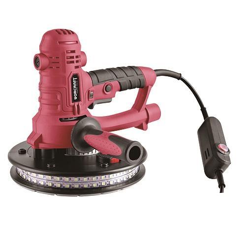 Worcraft 800 W-os kézi fal és mennyezet csiszoló, LED munkafény