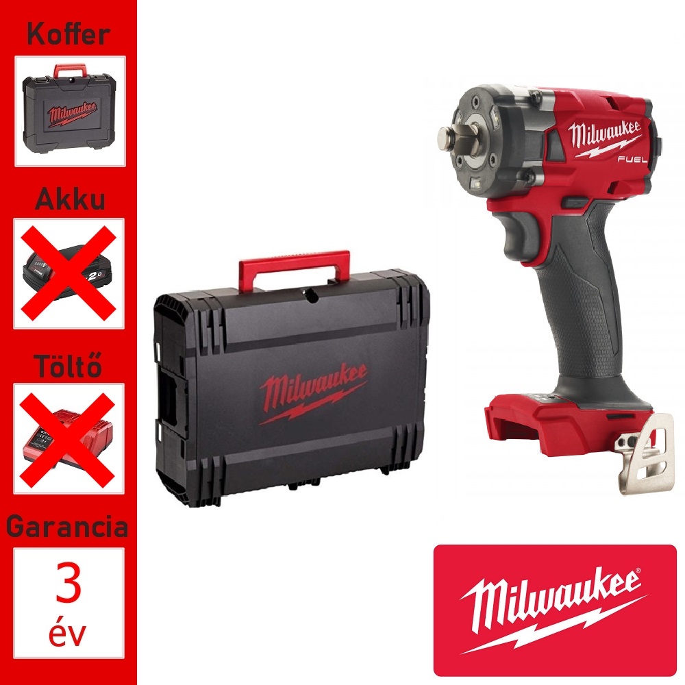 Milwaukee 18V ütvecsavarozó géptest 339Nm, (124mm) + koffer