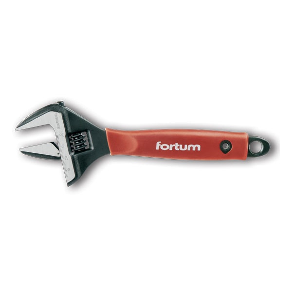 Fortum franciakulcs 8"-os gumírozott nyéllel, 0-38mm