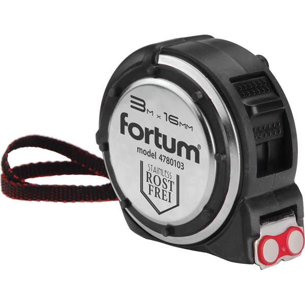 Fortum mérőszalag, ütésálló acél ház 3m""16mm