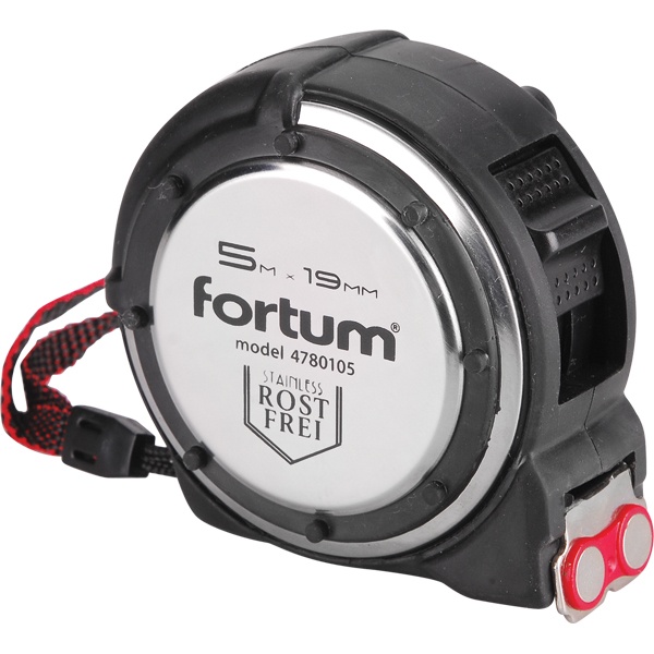 Fortum mérőszalag, ütésálló acél ház; 5m""19mm