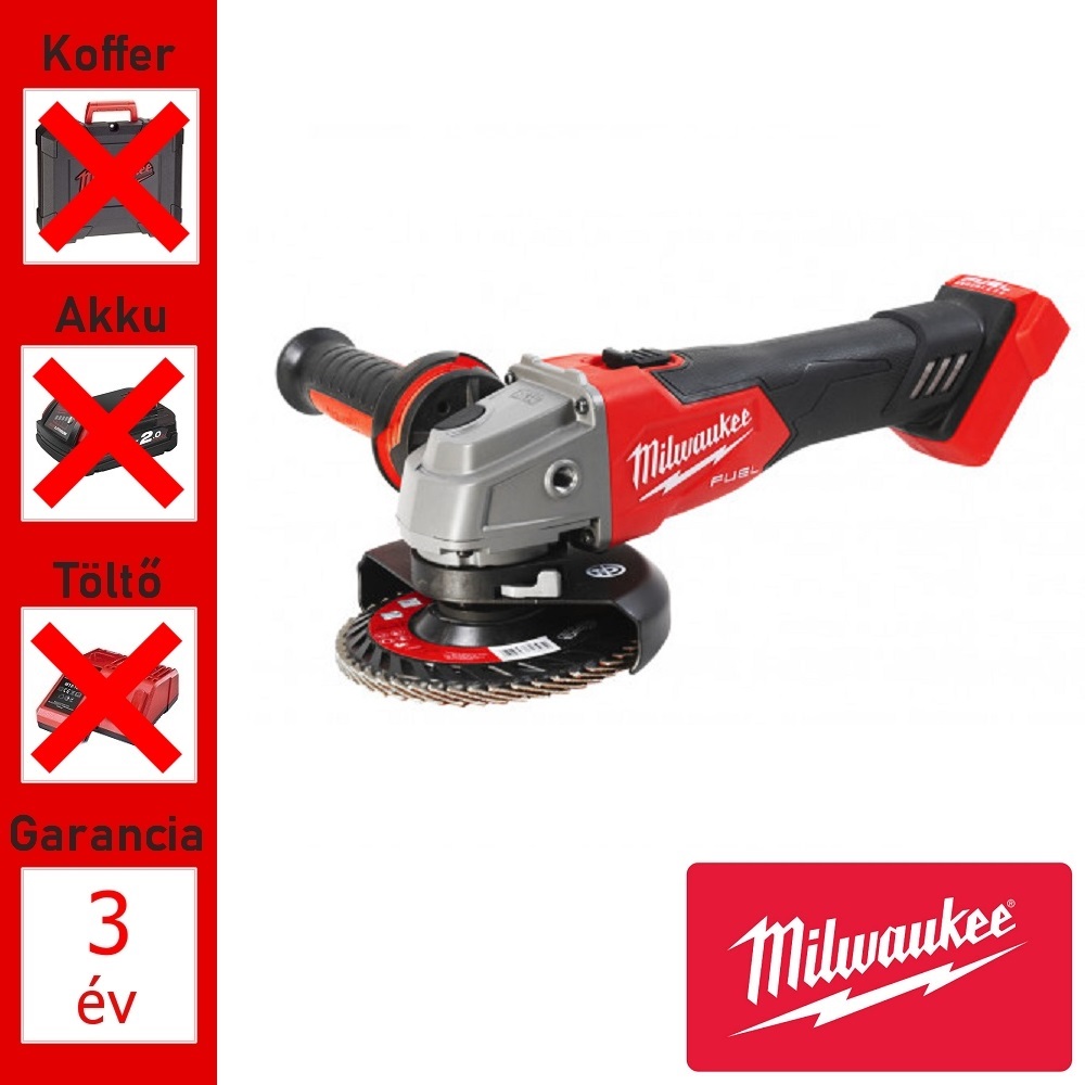 Milwaukee akkus sarokcsiszoló 125mm, 18V, M14