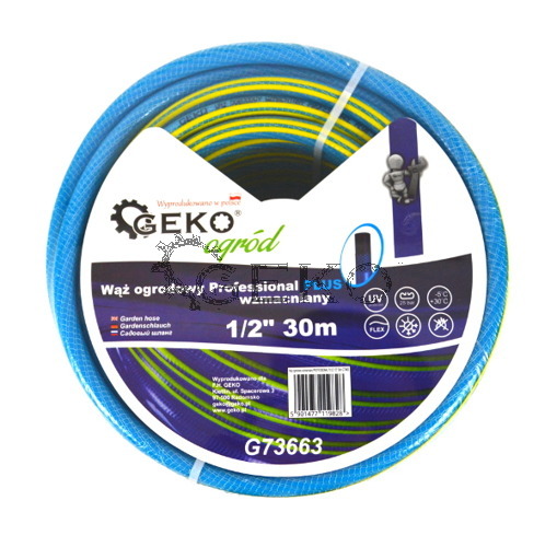 Geko csavarodás mentes locsoló tömlő kék-sárga  1/2",30m