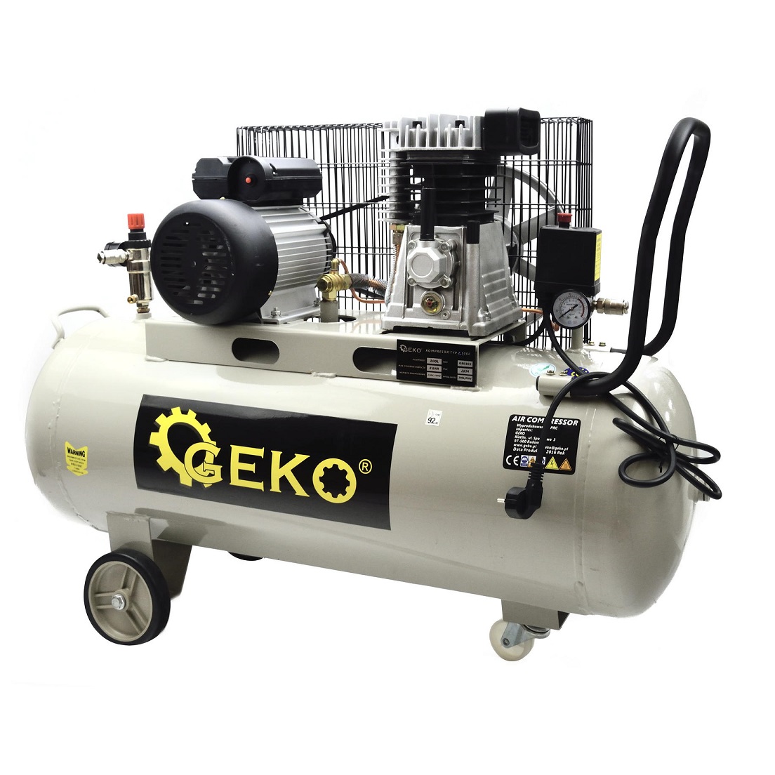 Geko 100 literes 8 Bar-os olajos kompresszor, 390 L/perc