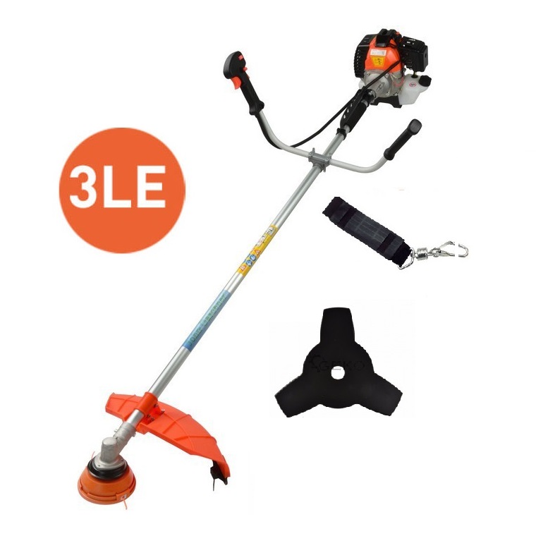 Geko 43cm³-es 3 lóerős fűkasza, damilfej+kés+vállpánt