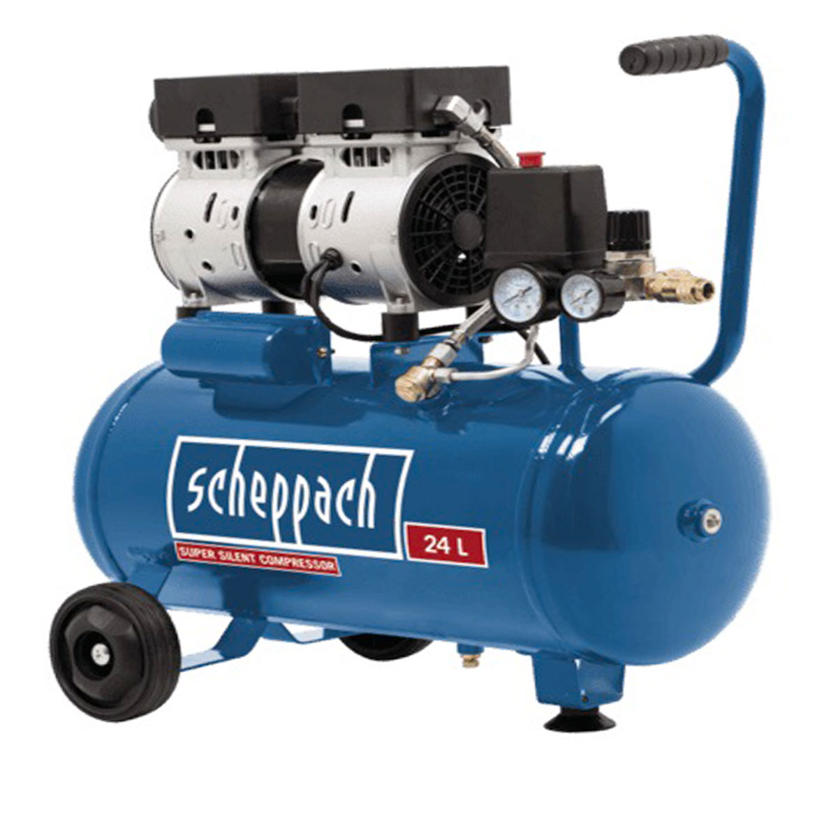 Scheppach olajmentes 2 hengeres kompresszor 24L 8bar