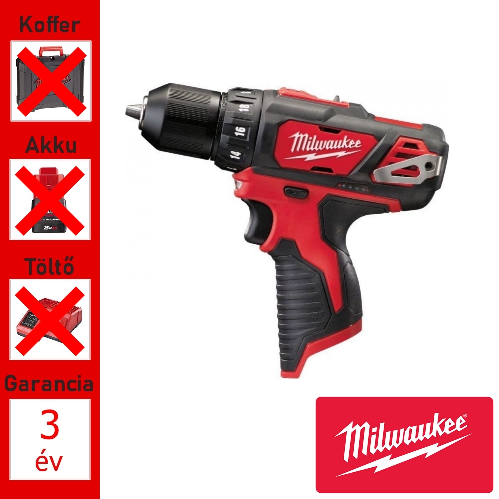 Milwaukee 12V akkus fúrócsavarozó géptest, 30 Nm