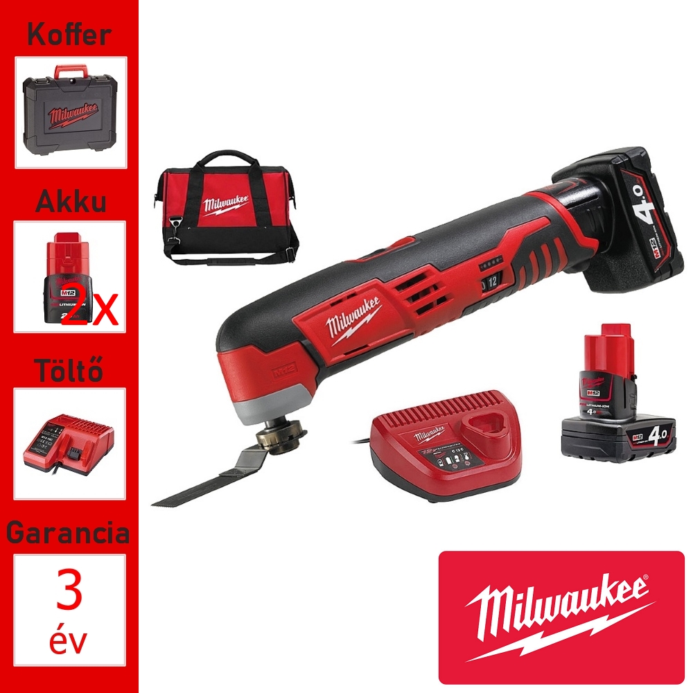 Milwaukee akkus multicsiszoló +koffer +2x 4,0Ah, 12V