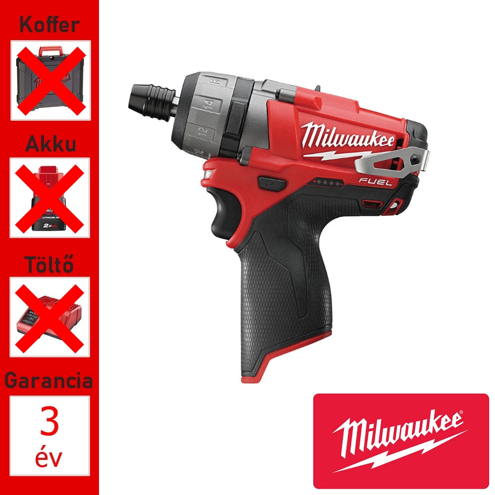 Milwaukee 12V akkus fúrócsavarozó géptest, 37 Nm