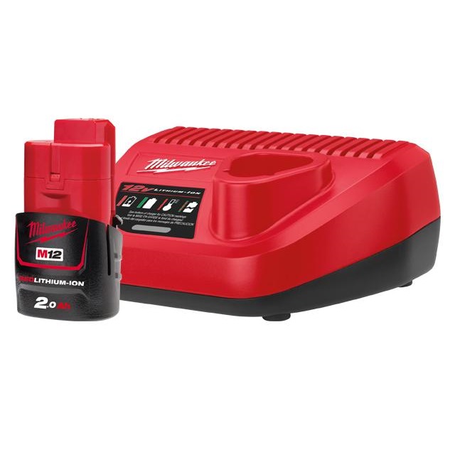 Milwaukee M12 akku (2,0Ah), és töltő szett