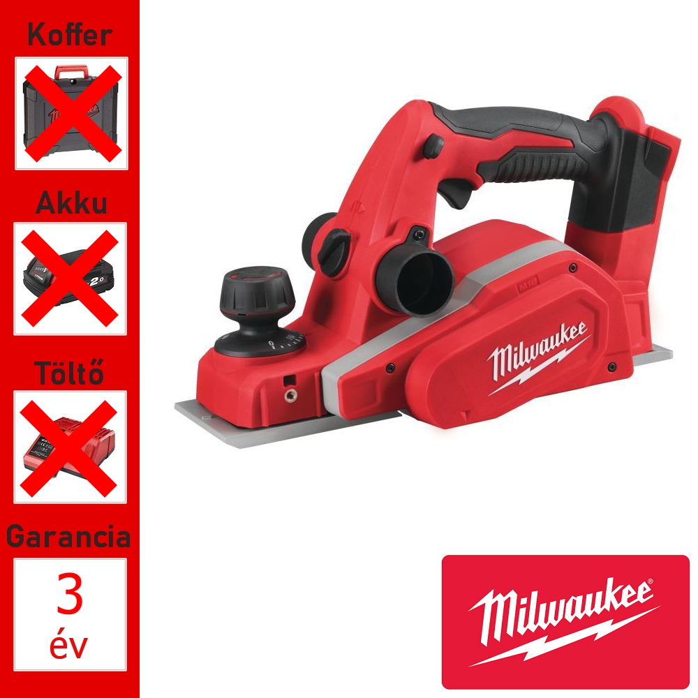 Milwaukee 18V akkus gyalu géptest 82mm