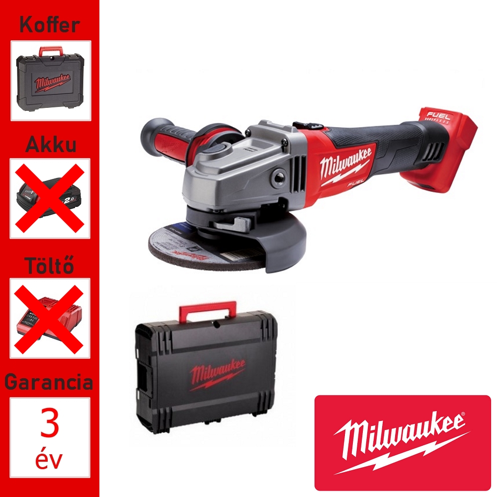 Milwaukee akkus sarokcsiszoló 125mm, 18V + koffer