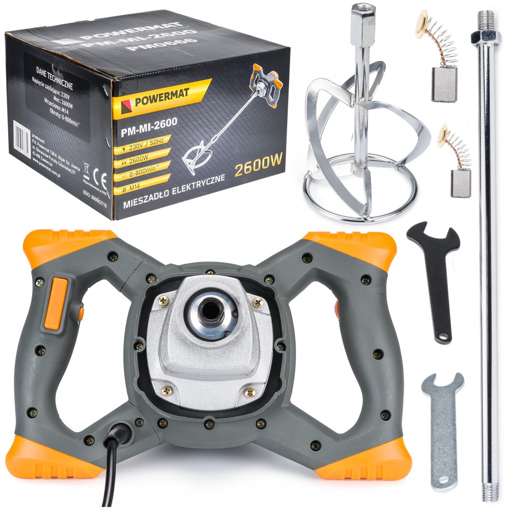 Powermat 2600 W-os elektromos festék és habarcskeverő