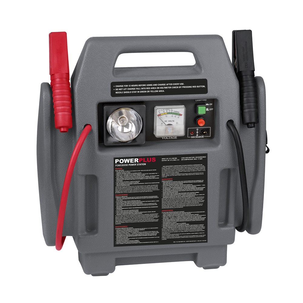 Powerplus 4in1: gyorsindító,töltő, kompresszor, lámpa